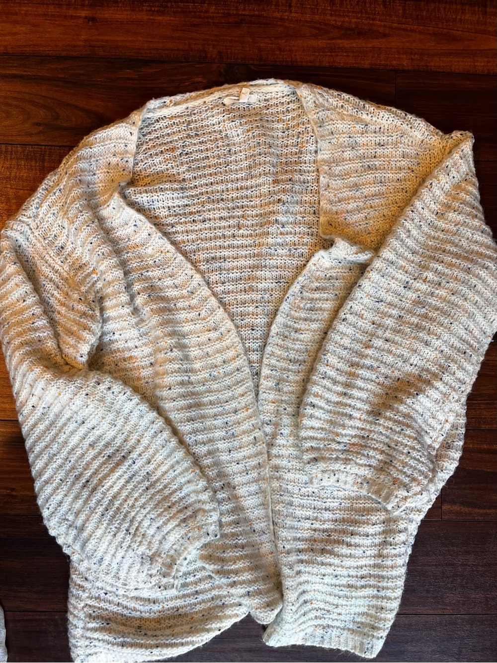 Maurices Cream Open-Front Chunky Knit Cardigan